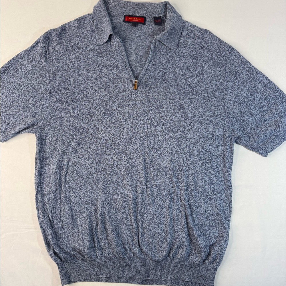Austin Reed Gray Half-Zip Polo